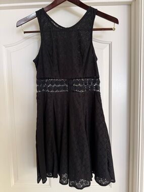Free People Fit & Flare Sleeveless Crochet Daisy Dress size 4 Cotton Blend